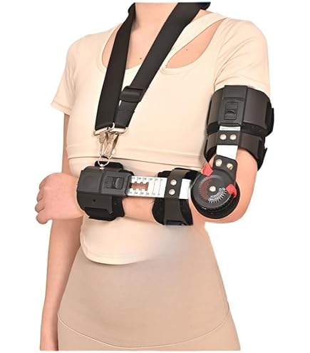 Amazon | 肘固定ブレースアームスリングヒンジ付き肘装具脱臼捻挫の