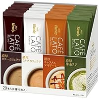 AGF ブレンディ カフェラトリー スティック アソート 20本 【 スティックコーヒー 】【 コーヒー つめあわせ 】【濃厚ビターカフェラテ、濃厚ミルクカフェラテ、濃厚キャラメルマキアート、濃厚抹茶ラテ 各5本】