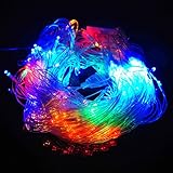 Jimeng　1.5*1.5m96球　クリスマス　イルミネーション　ナイアガラ　ネットライト　高輝度LED　カラフル