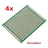 回路基板，SODIAL(R)4ｘダブルサイドプロトタイプFR-4 PCB　ストリップボード　通用プリント回路基板　6*8cm