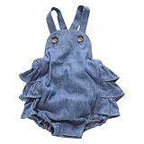 ミミプポン フリル　サロペット （70-80cm） デニムライトブルー