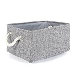 TheWarmHome Collapsible Rectangular Household Fabric Storage Organizer Basket with Handles for Kids,