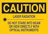 Brady 41153 Aluminum Eye Protection Sign, 10" X 14", Legend "Laser Radiation Do Not Stare Into Beam 