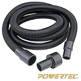 POWERTEC 70130 Dust Collection Hose with Fittings Plus Reducer, 2-1/2-Inch to 1-1/2-Inch [並行輸入品]