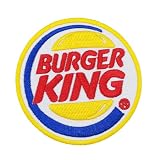 ワッペン#0614 BURGER KING round (8x8cm) / 手芸 パッチ カスタム モーター 車 バイク アメリカン雑貨