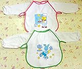 エプロン　お食事エプロン　長袖エプロン2枚セット　ベァとバニー