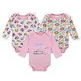 エルフ ベビー(Fairy Baby)ベビーロンパース ボディスーツ 肌着 長袖 女の子 3枚セット(サイズ：7-9M) [002]