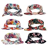 Kingsie　ヘアバンド ベビー 6点セット ヘッドバンド ヘアアクセサリー 髪飾り リボン 花柄 コットン かわいい 赤ちゃん 子供 出産祝い 誕生日