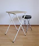 2点セット 折りたたみミニハイテーブル＆折りたたみパイプ椅子 ホワイト ブラック ｈｄ-50042