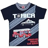 （トミカ）TOMICA ベビー＆キッズ 半袖Ｔシャツ 綿100％の天竺素材 fo-ht05 (110cm, ネイビー)59t200