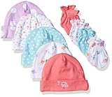 Gerber女の子の赤ちゃん 帽子5点とミトン4組セット  US サイズ: Newborn