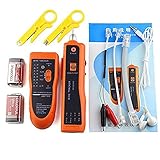 Goeco ラインファインダー　RJ45　RJ11ワイヤートラッカー　ネットワークケーブルチェッカー　LANケーブルテスター　電話ケーブルチェッカー　電圧測定　抵抗測定　ワイヤーストリッパーを2つ付き