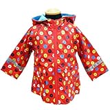 marimekko マリメッコ Nappi カラフルなボタンプリントレインコート レッド　12ヶ月
