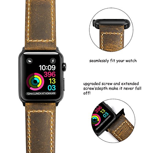 [이스트 랩]iStrap Apple Watch 가죽 레더 iWatch밴드42mm 아버지의 선물3종의 색간단 교환 iWatch