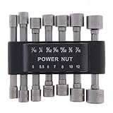 14ピース/セット電源ナットドライバドリルビットメトリックソケットレンチネジ1/4 "シャンク径強力な六角磁気スリーブ