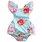 grnshtsベビーガールズフラワープリントフリルロンパース