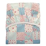 ベビー敷フィットシーツ 《パッチワーク柄》 【78c×128c】【日本製】【綿100％】 (サックス)