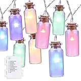 Oak Leaf イルミネーションライト 4.5m 30球 ガラス瓶ストリング ライト 8点滅モデル 防水防滴 電池式 クリスマス 飾り マルチカラー