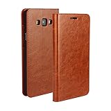 Golikef Samsung Galaxy A7 ケース カバー バンパー 手帳型 高級 本革 レザー 色鮮やか レトロ な book case 型 柔らかいシリコンTPUラバーカバー スタンド機能