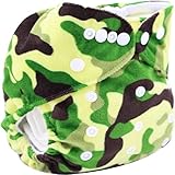 スタイリッシュ おむつカバー 新生児からおむつ卒業まで フリーサイズ (緑（迷彩）) [並行輸入品]