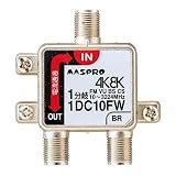 マスプロ電工:4K・8K衛星放送 3224MHz対応 双方向 VU・BS・CS 1分岐器 型式:1DC10FW