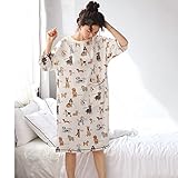 GAODUZI 夏の綿の恋人のパジャマゆるい女性のサイズのNightdressメンズ薄いセクションの綿の下着ホームサービス（半袖+半袖）の韓国語版 (色 : マルチカラー まるちから゜, サイズ さい