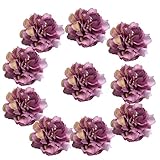 SONONIA 10個　ヨーロッパ　スタイル　人工シルク　牡丹花頭　9センチメートル　多色　　全6種選べ - 紫, 9cm