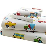 Olive Kids Trains Planes Trucks Twin Sheet Set [並行輸入品]