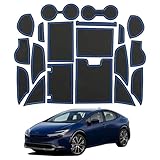 プリウス 60系 専用 ドアポケットマット トヨタ 専用 新型プリウス 60系 (2023年1月～) ポケットマット ラテックス 騒音防止 滑り止め 洗える アクセサリー 内装パーツ 簡単取付 19枚セット (ブルー)