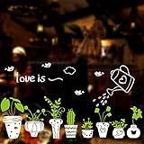 JCNCE ウォールステッカー 植え 鉢植えバスケット フレッシュ ロマンチック ホームデコレーション はがせる素材