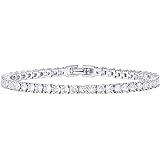 PAVOI 14K Gold Plated 3mm Cubic Zirconia Classic Tennis Bracelet | Gold Bracelets for Women | Size 6.5-7.5 Inch