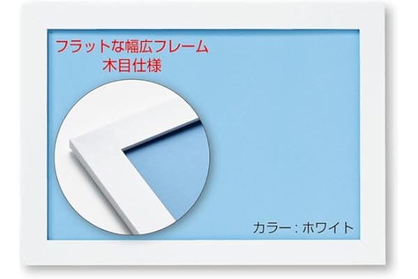 ビバリー 【日本製】 【壁かけひも付】 幅広フラットパズルフレーム ホワイト(白) 【UVカット仕様/工具不要/軽量設計】 フラット パネル 26×38cm(パネル№3) ジグソーパズルフレーム　額縁 NTP031H