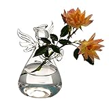 attachmenttou 花植物スタンド リビングベッドルームホームデコレーション 花瓶耕コンテナハンギング 天使の形 かわいいクリアガラス