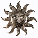 ハンドメイドハイチメタル壁アートLarge Sunburstインドアアウトドア、23 "ラウンド
