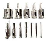GJTr ダイヤモンド コアビット ドリル 穴あけ 切削 工具 4mm から 30mm 12本 セット