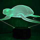 3d Sea TurtleナイトライトUSBタッチスイッチ装飾テーブルデスクOptical Illusionランプ7色変更ライトLEDテーブルランプXmasホームLove Brithday子供キッズ装