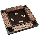 Juegoal 木製4人プレイ Shut The Box サイコロゲーム クラシック 卓上バージョン パブボードゲーム 12インチ