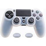 ZOMTOP PS4コントローラー用シリコンカバー スキン ケース 保護カバー 耐衝撃 (透明白)