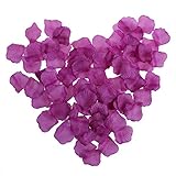 NSSTARシルクローズ花びらウェディングイベントと紙吹雪ブライダルパーティーフラワーガール装飾用(ダークパープル、500枚入り)