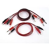 uxcell　ワニ口クリップ プローブケーブル　ワニのテストリードクリップ-バナナプラグ　1mの長さ　マルチメータ　3個入り