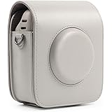 Compatible with FUJIFILM Instax SQUARE SQ20/ SQ10専用カメラケース、カメラバッグ PUレザー 速写ケース保護カバー (ベージュ)