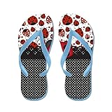 lplpol Ladybugs WithブラックandホワイトDots Flip Flops for Kids and大人用ユニセックスビーチサンダルプールシューズパーティースリッパ カラー: ブルー