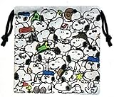 スモールプラネット PEANUTS 巾着 ぎっしりスヌーピー H20×W20cm マルチカラー 本体:綿、紐:ポリエステル SNKN07