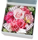 花由 ボックスフラワー hana cube 白箱 【プリザーブドフラワー】 ピンク