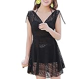 レース スイムウェア おしゃれ マタニティ 水着 ワンピース 妊婦 ふくよか Awesome！！オリジナルエコバッグセット 2018[Awesome!!] (ブラック, L)