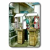 Scenes from the Pastマジックランタンスライド – The Roadside Teaスタンドで古い日本Vintage Hand Colored – 照明スイッチカバー – シングルト