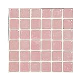 シール式モザイクタイルシート デコレ　［パンナコッタ/1枚販売］/ピンク/1枚サイズ：15cm×15cm/Z3K