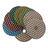 Toolocity DPP4SETW 4-Inch Shine-Plus Honeycomb Dry Diamond Polishing Pad with White Buff, Set of 8 [