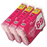 EPSON エプソン IC69 (M/マゼンタ)【顔料】【3本セット】 最新 互換 インクカートリッジ 砂時計 69 IC69 69M ICM69 純正同様の顔料インク (対応機種: PX-105 045A 046A 047A 405A 435A 436A 437A 505F 535F)【STAR JET製】