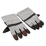 Jiayuane 溶接非牛革半分の革保護作業用溶接手袋耐摩耗滑り止めキャンバス摩耗耐性労働保険